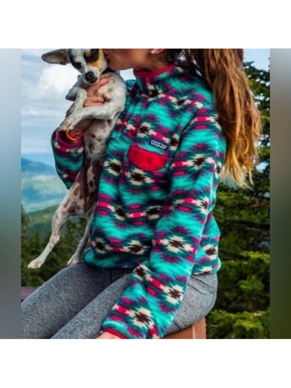 Patagonia Synchilla Snap-T Wild Desert Aztec Print Fleece Pullover - Picture 3 of 12